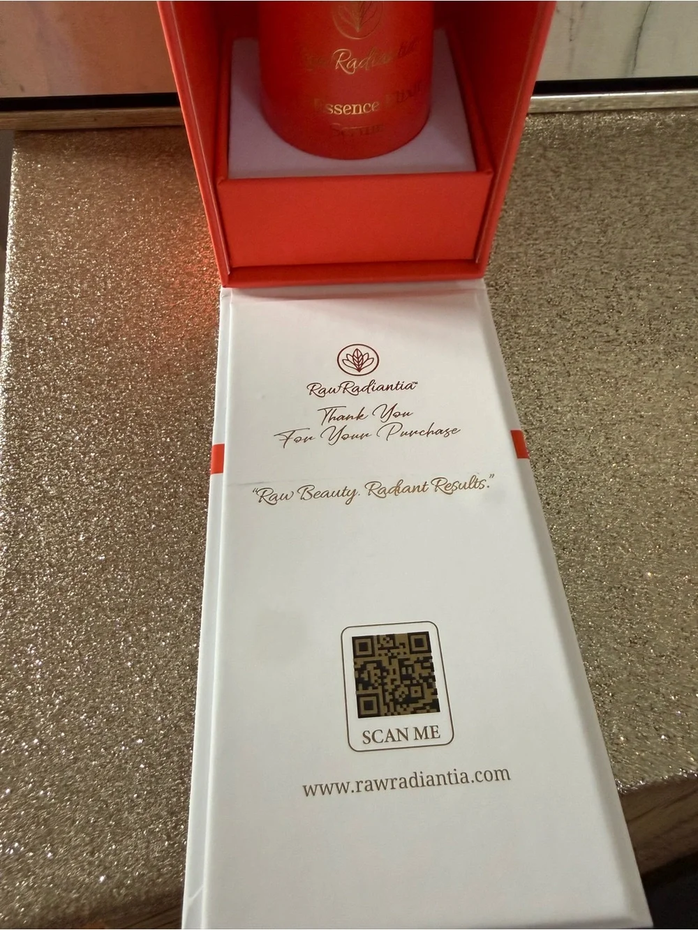 *NEW*1.35oz*Raw Radiantia* VC-Essence Elixir Serum - White with Orange Accent